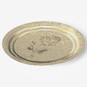 金ゴールドホリデーシーズンヴィベ ペーパープレート (アングル)