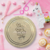 金ゴールドホリデーシーズンヴィベ ペーパープレート (パーティー)