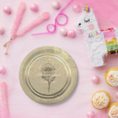 金ゴールドホリデーシーズンヴィベ ペーパープレート (パーティー)