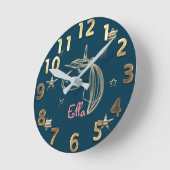 金ゴールドホリデーシーズンヴィベ ラウンド壁時計 (傾斜)