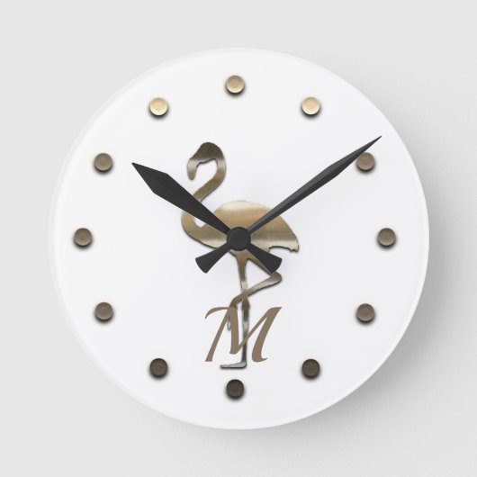 金ゴールドホリデーシーズンヴィベ ラウンド壁時計 (正面)