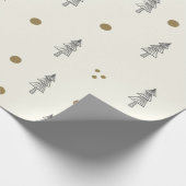 金ゴールドホリデーパターエレガントンシッククラシッククリスマス ラッピングペーパー (角)