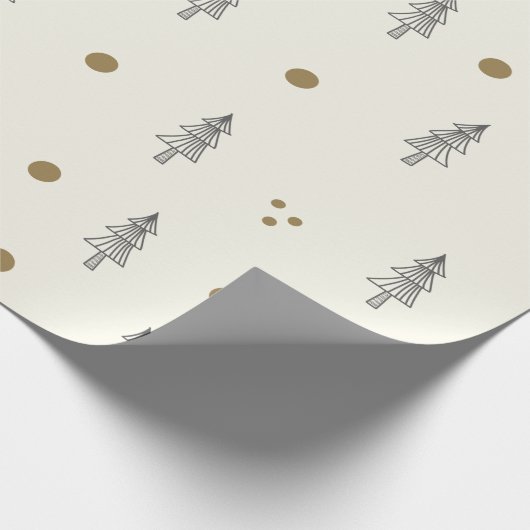 金ゴールドホリデーパターエレガントンシッククラシッククリスマス ラッピングペーパー (角)