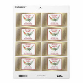 金ゴールドホリデーホリーブランチタイポグラフィ製品 ラベル (フルシート)