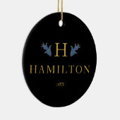 金ゴールドホリデーモノグラムニューライヴフォトオーナメント セラミックオーナメント (右)