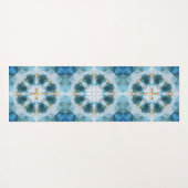 金ゴールドホリークロススポットライトかわいらし、ブルーウォーター色 ヨガマット (裏面(横))