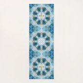 金ゴールドホリークロススポットライトかわいらし、ブルーウォーター色 ヨガマット (裏面)