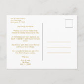 金ゴールドホリーミニマリストシッククリスマスフォトファミリー ポストカード (裏面)