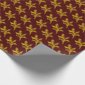 金ゴールドホリ葉ーのと果実オンブルゴーニュ ラッピングペーパー (角)