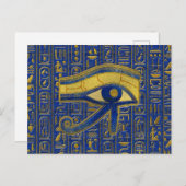 金ゴールドホルスのエジプトの目 – ワジェット・ラピスラズリ ポストカード (正面/裏面)