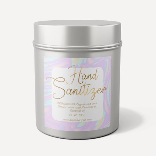 金ゴールドホログラフィックシックなハンドサニタイザラベル スクエアシール