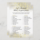 金ゴールドホワイトあなたの電話ブランチパーティーゲームの中に何がある 招待状 (正面/裏面)