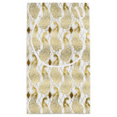 金ゴールドホワイトアートデコ模様ピーコックパーティーワインボックス スモールペーパーバッグ (裏面)