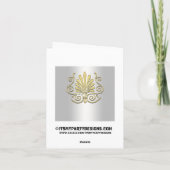 金ゴールドホワイトアールデコダマスクサンキュー サンキューカード (裏面)