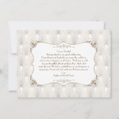 金ゴールドホワイトアールデコ素晴らしギャツビー1920sありがとう サンキューカード (裏面)