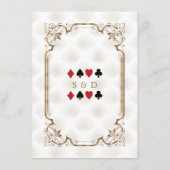 金ゴールドホワイトアールデコ結婚カジノアコモデーション エンクロージャーカード (裏面)