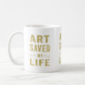 金ゴールドホワイトア救ートマイライフマグ コーヒーマグカップ (左)