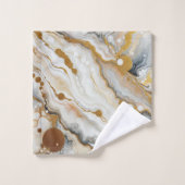 金ゴールドホワイトウェーブスバスタオル バスタオルセット (ウォッシュタオル)