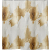 金ゴールドホワイトウエスタンコウィド シャワーカーテン (正面)