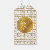 金ゴールドホワイトエジプトグラム結婚式の引き出物 ギフトタグ (正面)