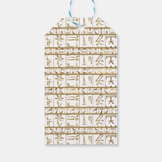 金ゴールドホワイトエジプトグラム結婚式の引き出物 ギフトタグ (裏面)