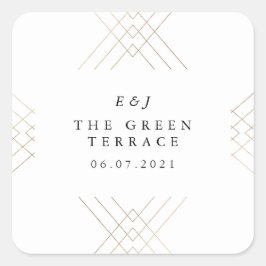 金ゴールドホワイトエレガンスダイヤモンドジオデコ結婚ズ スクエアシール