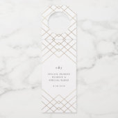 金ゴールドホワイトエレガンスダイヤモンドジオデコ結婚ズ ボトルネックタグ (正面)