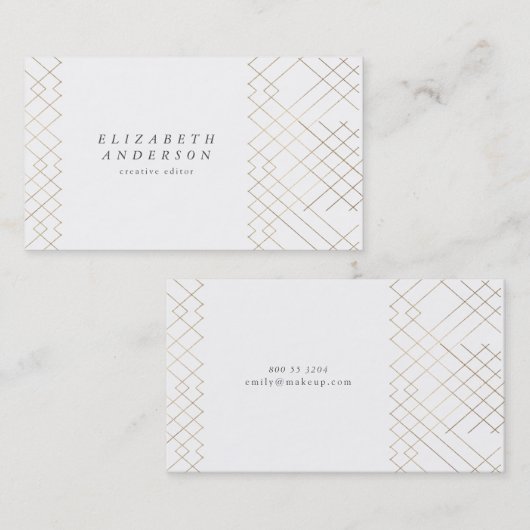 金ゴールドホワイトエレガンスダイヤモンドジオデコ 名刺 (正面/裏面)