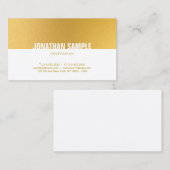 金ゴールドホワイトエレガントプロフェッショナルミニマリスト 名刺 (正面/裏面)