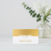 金ゴールドホワイトエレガントプロフェッショナルミニマリスト 名刺 (スタンド正面)