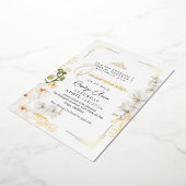 金ゴールドホワイトオーキンスプリンセスティアラキンセアニラ 箔招待状 (回転した状態)