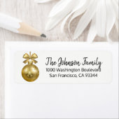 金ゴールドホワイトオーナメントクリスマス差出人住所 ラベル (インサイチュ)