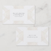 金ゴールドホワイトオーバルジオメトリックアールデコギャツビー 名刺 (正面/裏面)