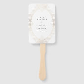 金ゴールドホワイトオーバル幾何学アールデコギャツビー結婚ズ ハンドファン (正面)