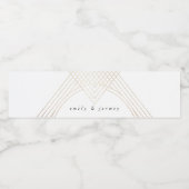 金ゴールドホワイトオーバル幾何学アールデコギャツビー結婚ズ ペットボトルラベル (シングルラベル)