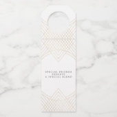 金ゴールドホワイトオーバル幾何学アールデコギャツビー結婚ズ ボトルネックタグ (裏面)