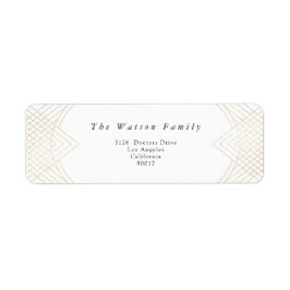 金ゴールドホワイトオーバル幾何学アールデコギャツビー結婚ズ ラベル