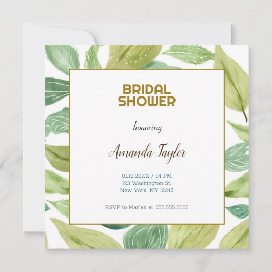 金ゴールドホワイトカラーフローラミニマルブライダルシャワー (正面)