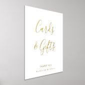 金ゴールドホワイトカードとギフト結婚ズ 箔ポスター (レイダウン)