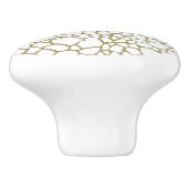 金ゴールドホワイトキリンプリント セラミックノブ (側面)