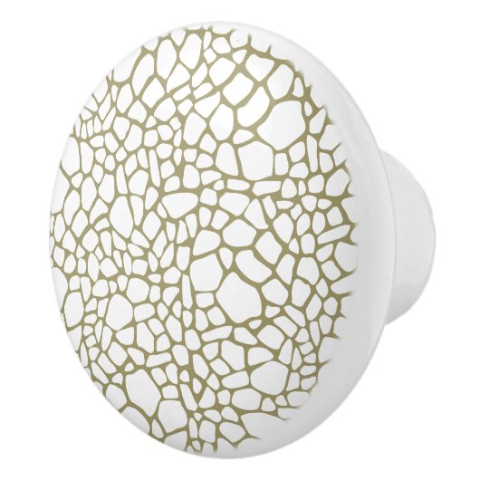 金ゴールドホワイトキリンプリント セラミックノブ (右)