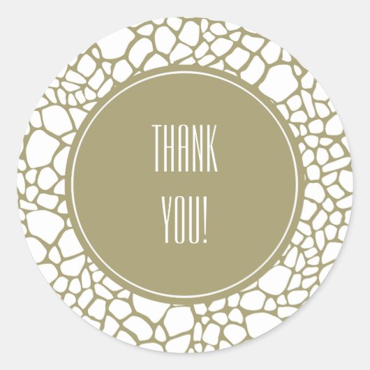 金ゴールドホワイトキリンプリント ラウンドシール (正面)