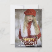 金ゴールドホワイトクリスマスホリデーニューイヤー | フォト 招待状 (正面)