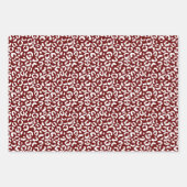 金ゴールドホワイトグラムクリスマスヒョウ印刷 ラッピングペーパーシート (正面3)