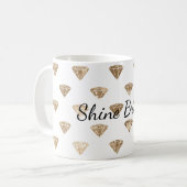 金ゴールドホワイトグラムダイヤモンド コーヒーマグカップ (正面左)