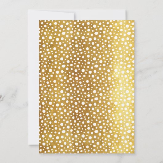 金ゴールドホワイトグラードモダンパーティーはっきりしたタイポグラフィシック 招待状 (裏面)