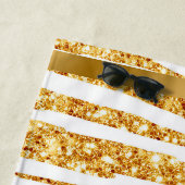 金ゴールドホワイトグリッターボホタイガー人気があるコレクション ビーチタオル (インサイチュ)