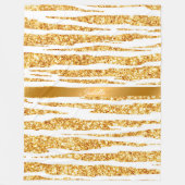 金ゴールドホワイトグリッターボホタイガー人気があるコレクション フリースブランケット (正面)