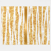 金ゴールドホワイトグリッターボホタイガー人気があるコレクション フリースブランケット (正面(横))