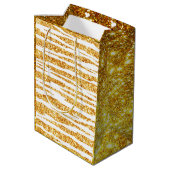 金ゴールドホワイトグリッターボホタイガー人気があるコレクション ミディアムペーパーバッグ (裏面アングル)